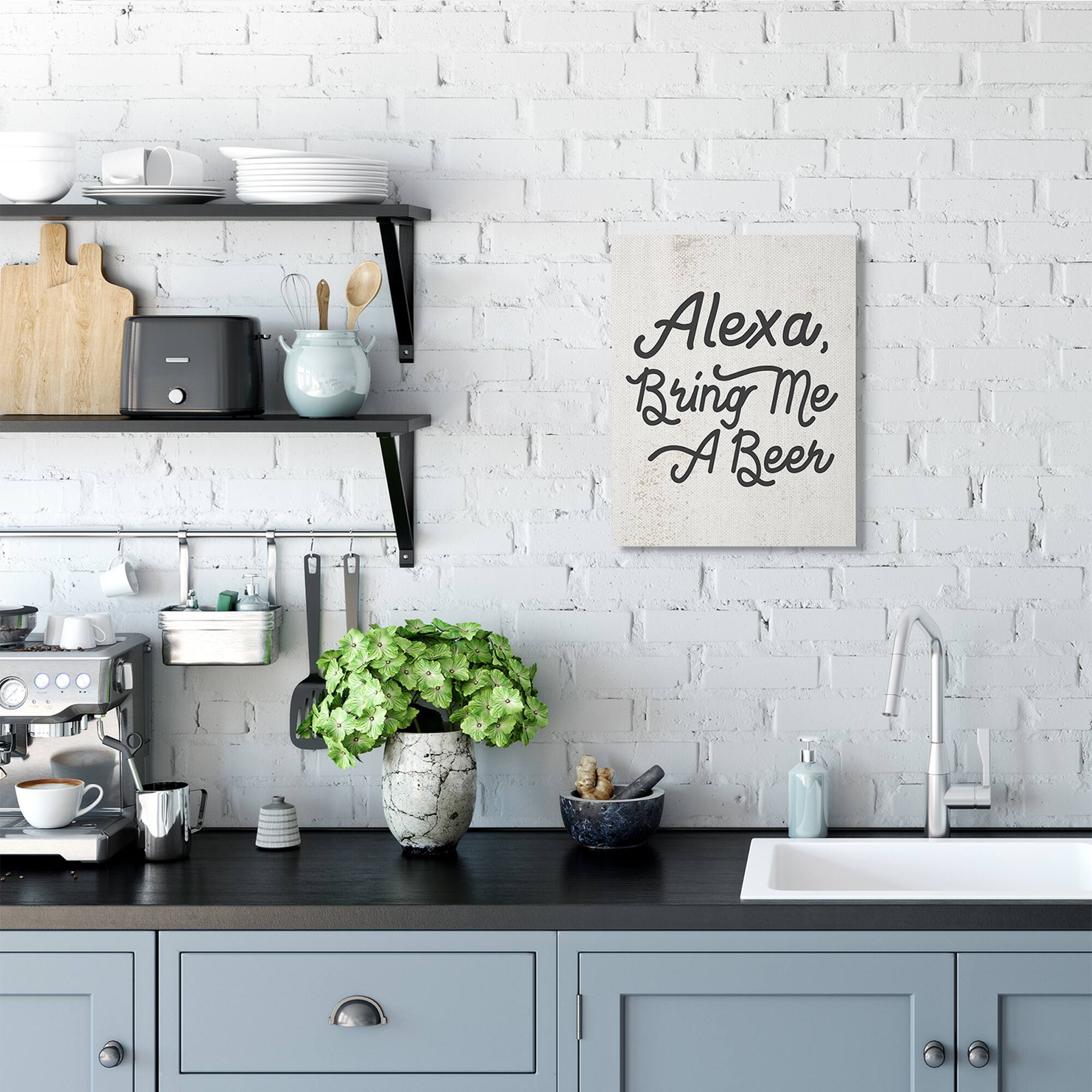 Stupell Industries Alexa Bring Me A Beer Canvas Wall Art